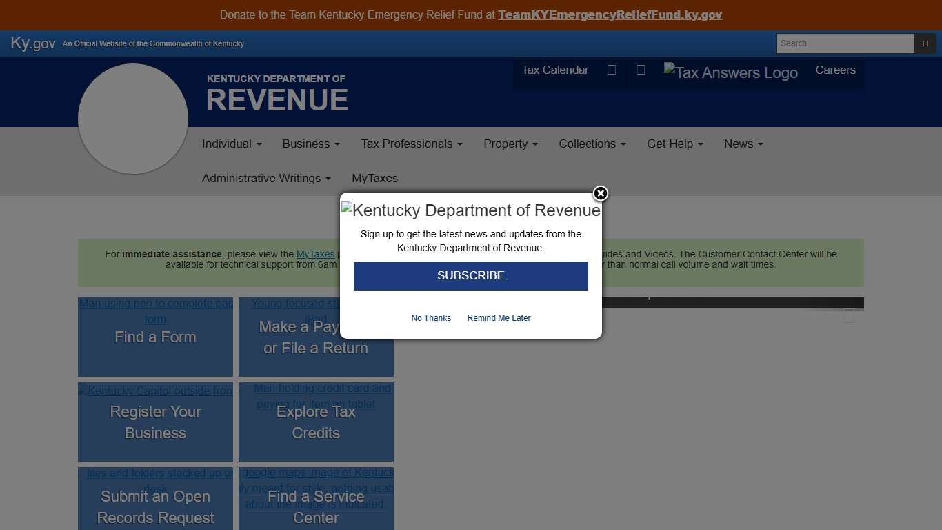 Welcome - Department of Revenue